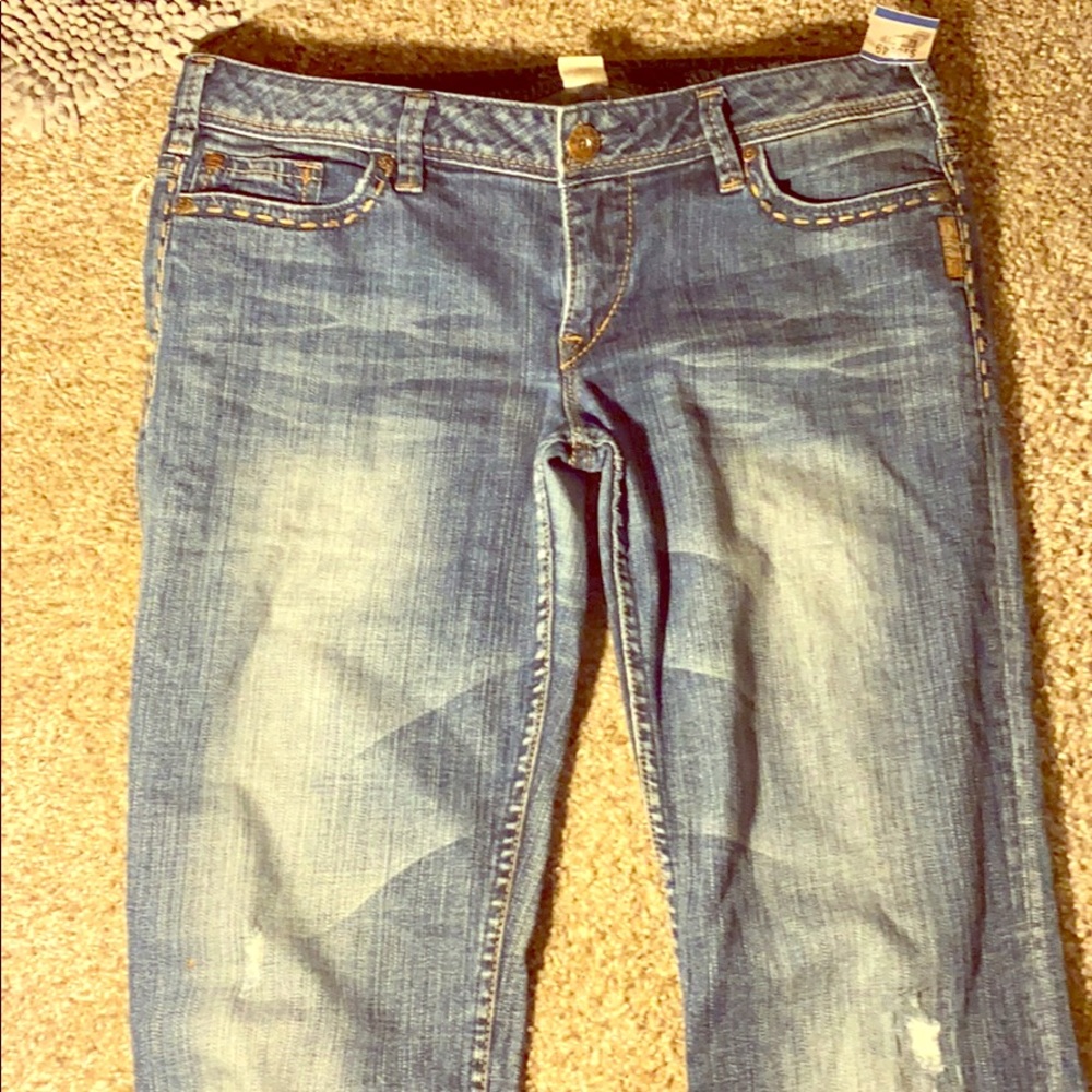 Women silver jeans